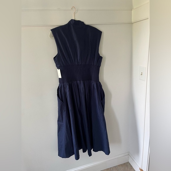 Anthropologie The Tommie Cap-Sleeve Smocked Front-Zip Shirt Dress Size L… - Picture 7 of 11